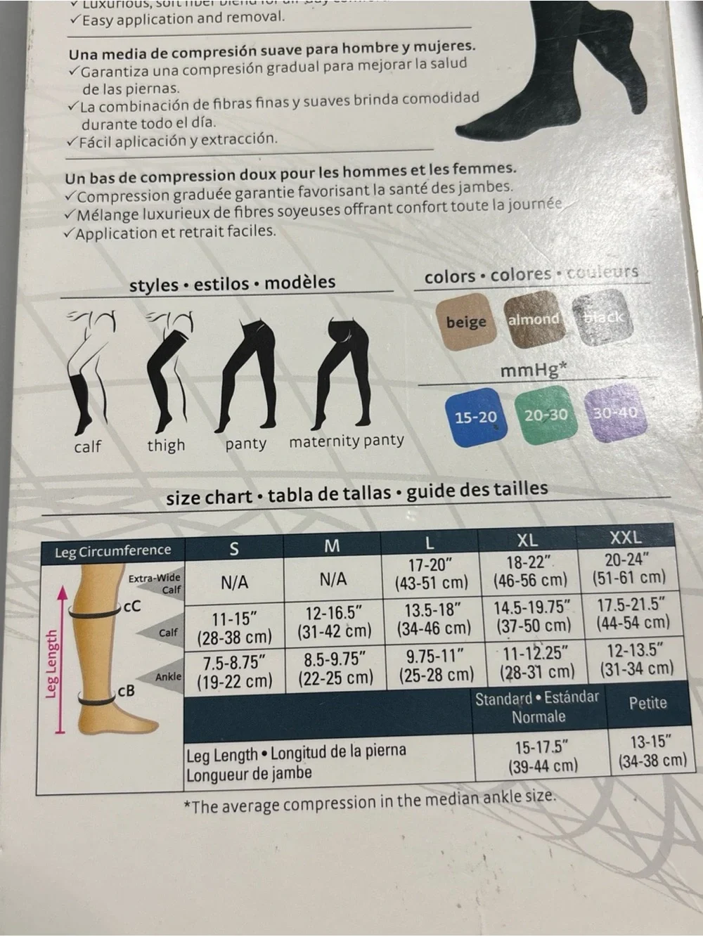 Duomed Advantage 20-30 mmHg knee high Compression size large  - Beige (open toe)